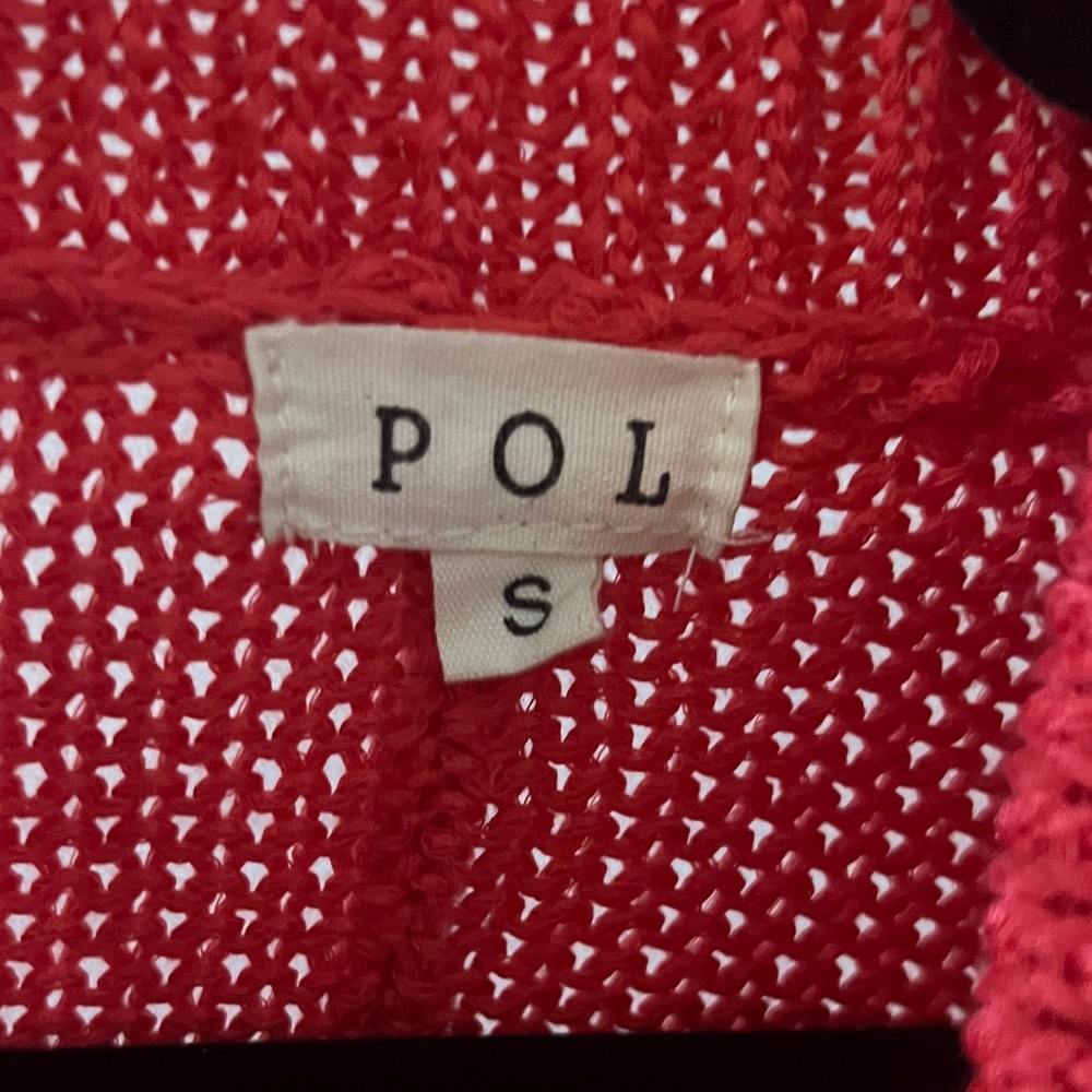 POL Red Button-Up Cardigan - Picture 2 of 4
